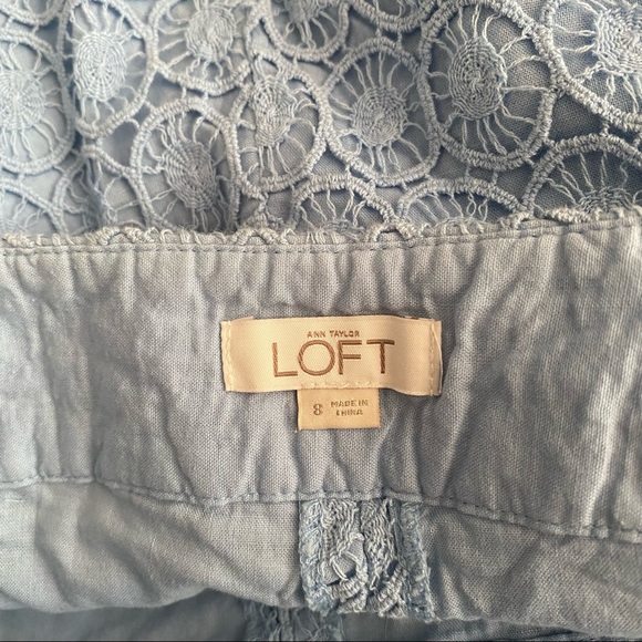 Ann Taylor Loft blue Crochet Shorts Size 8 - Picture 3 of 4